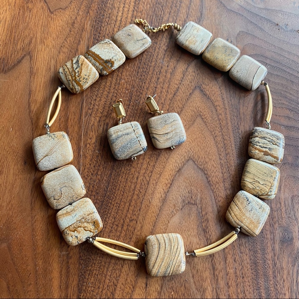 Necklace Bohemian Natural Jasper stone